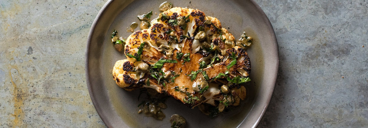 Cauliflower Steak Recipe - Gozney . Roccbox recipe poster image