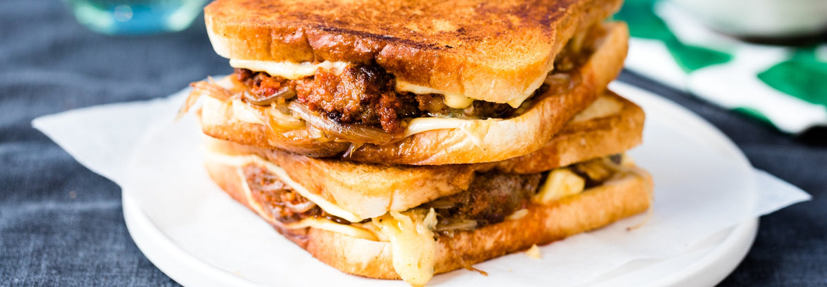 ‘Nduja Patty Melt Recipe - Gozney . Roccbox recipe poster image