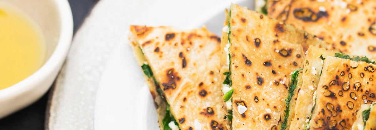 Spinach & Feta Gözleme Recipe - Gozney . Roccbox recipe poster image