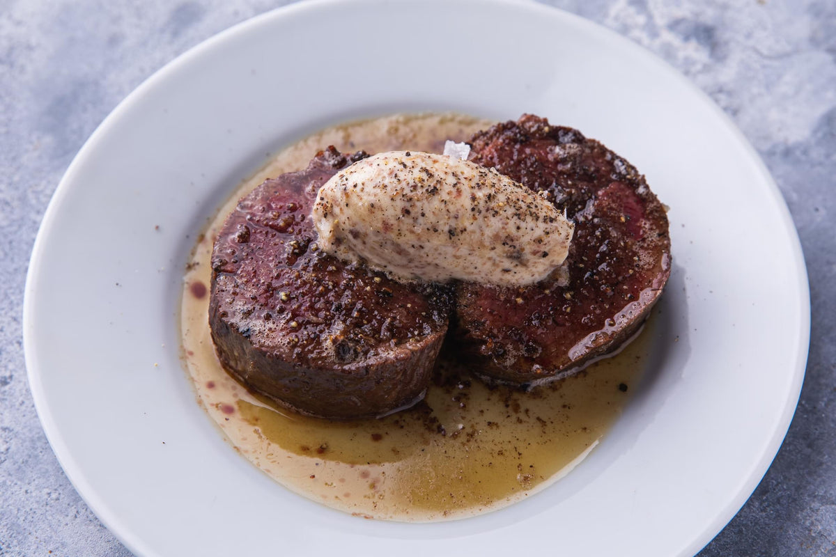 Filet Mignon with bone marrow butter recipe poster image