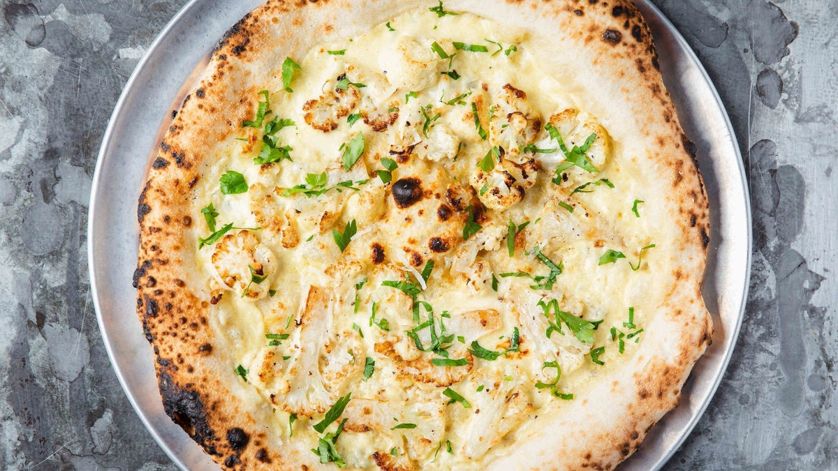 Cauliflower Cheese Pizza recipe poster image
