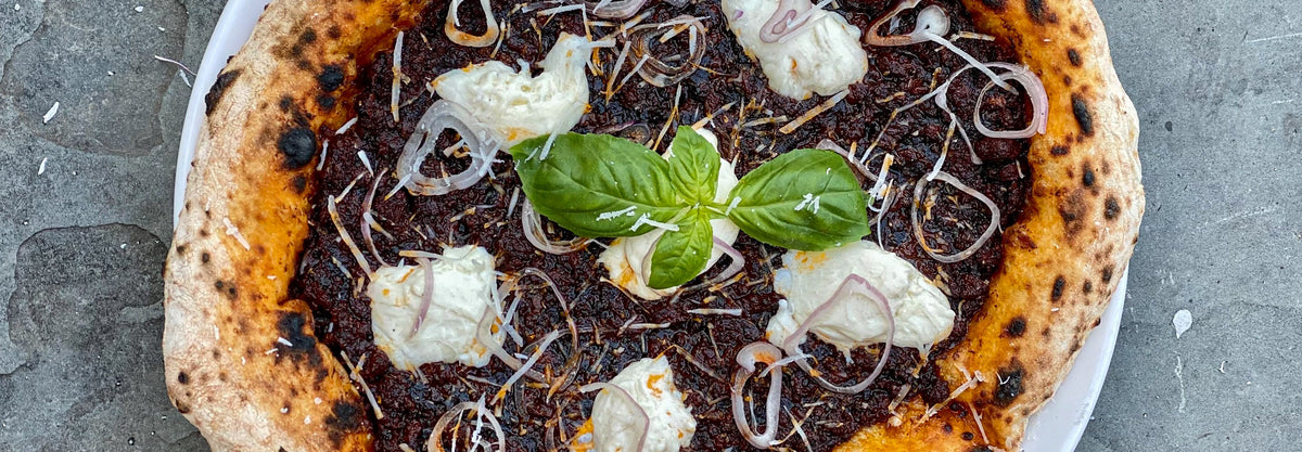 Nduja Bolognese Pizza - Gozney . Roccbox recipe poster image
