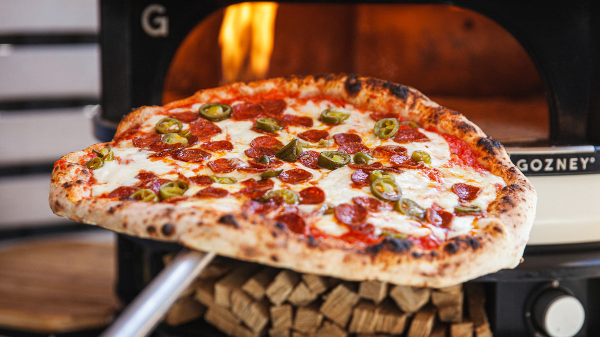 Spicy Pepperoni Pizza Recipe - Pizza Oven . Gozney recipe poster image