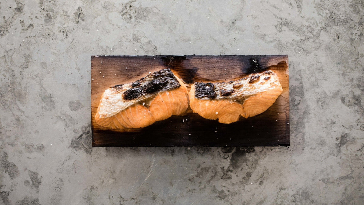 Plank Cooked Salmon - Gozney . Roccbox recipe poster image
