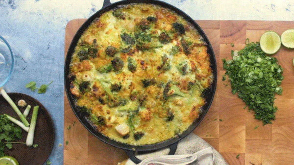 Broccoli, Chicken, Cheddar and Curry Casserole