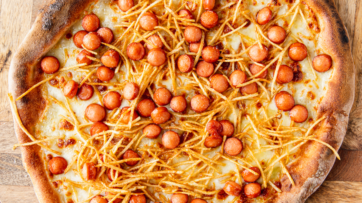 Hot Dog and French Fries Pizza recipe poster image