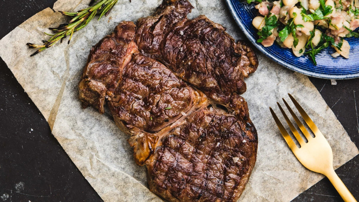Ribeye Steak with Bacon & Cannellini Beans with Gremolata recipe poster image